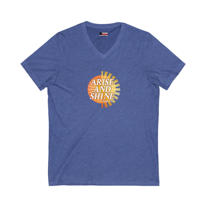 Arise and Shine Women’s Unisex Jersey Short Sleeve V-Neck Tee