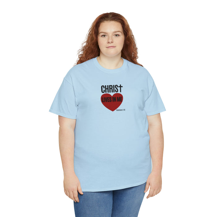 Christ Lives in Me Women’s Unisex Heavy Cotton Tee