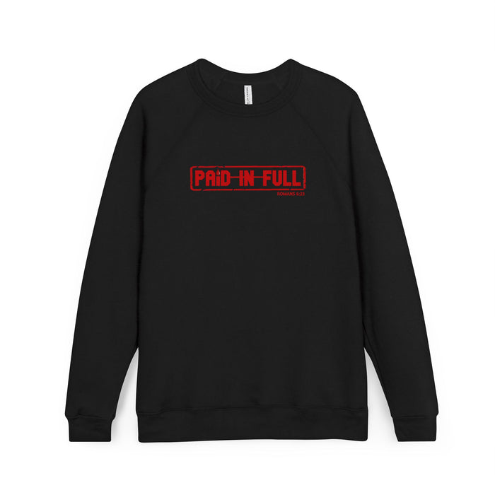 Paid In Full Sweatshirt — Bold Red Stamp Graphic Crewneck