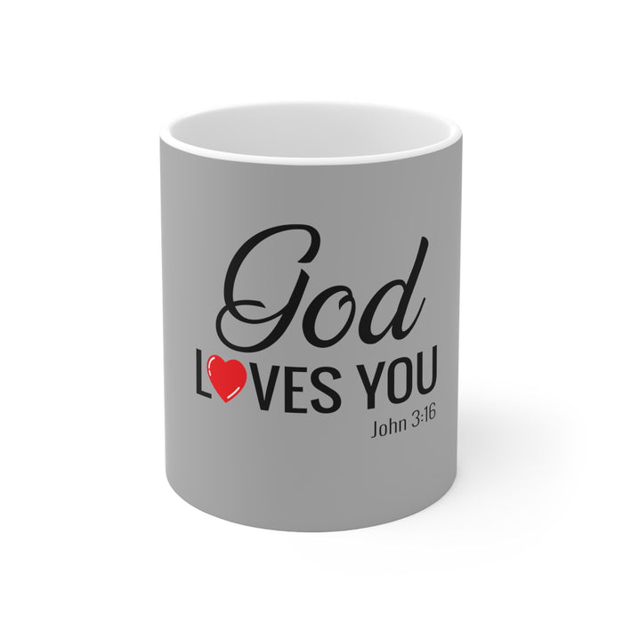 God Loves You White Ceramic Mug