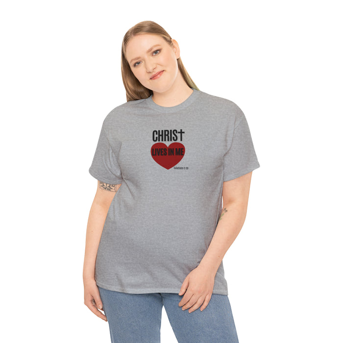 Christ Lives in Me Women’s Unisex Heavy Cotton Tee