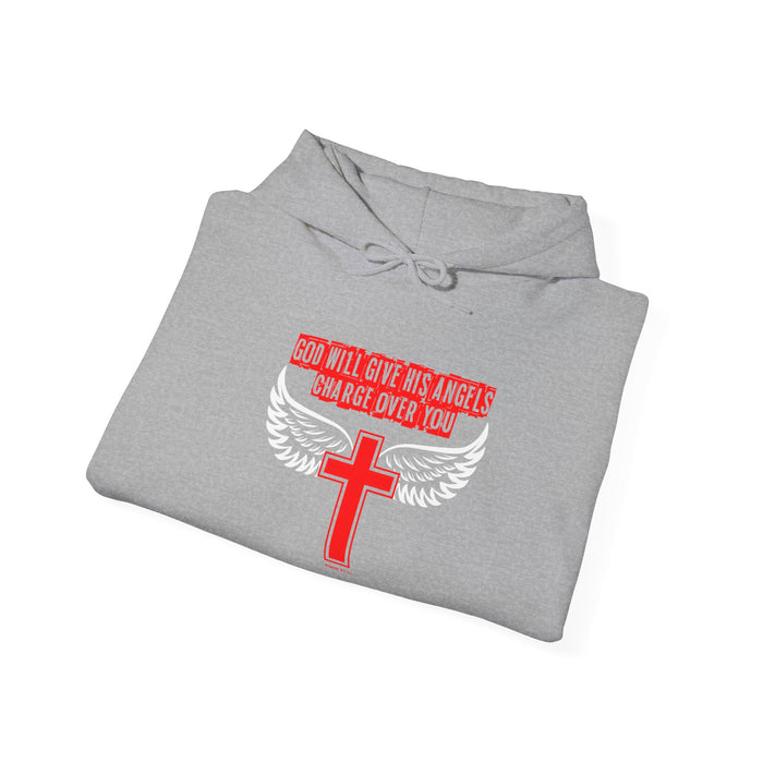 God Will Give His Angels Charge Over You Men’s Unisex Heavy Blend™ Hooded Sweatshirt