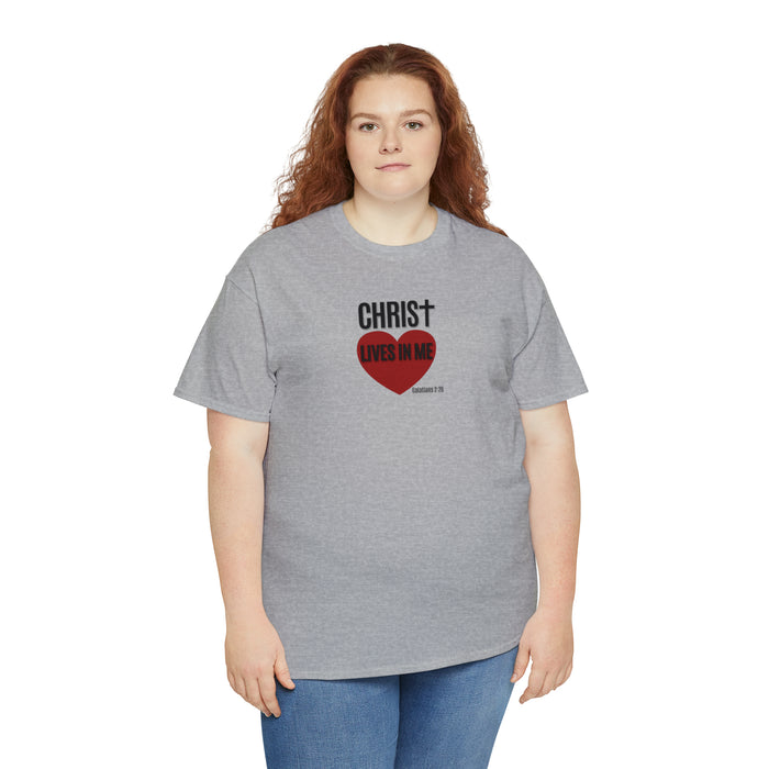 Christ Lives in Me Women’s Unisex Heavy Cotton Tee