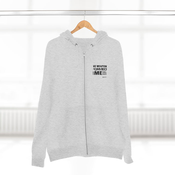 No Weapon Formed Against Me Shall Prosper Unisex Zip Hoodie