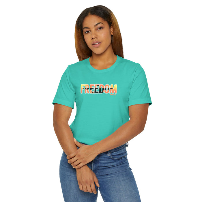 Freedom Sunset T-Shirt — Minimalist Pride Freedom Graphic Tee