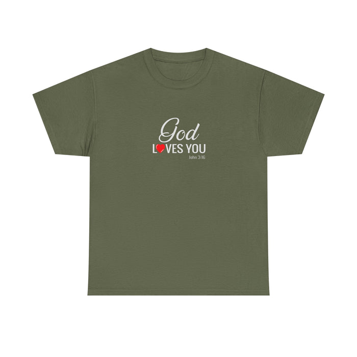 God Loves You Unisex Heavy Cotton Tee