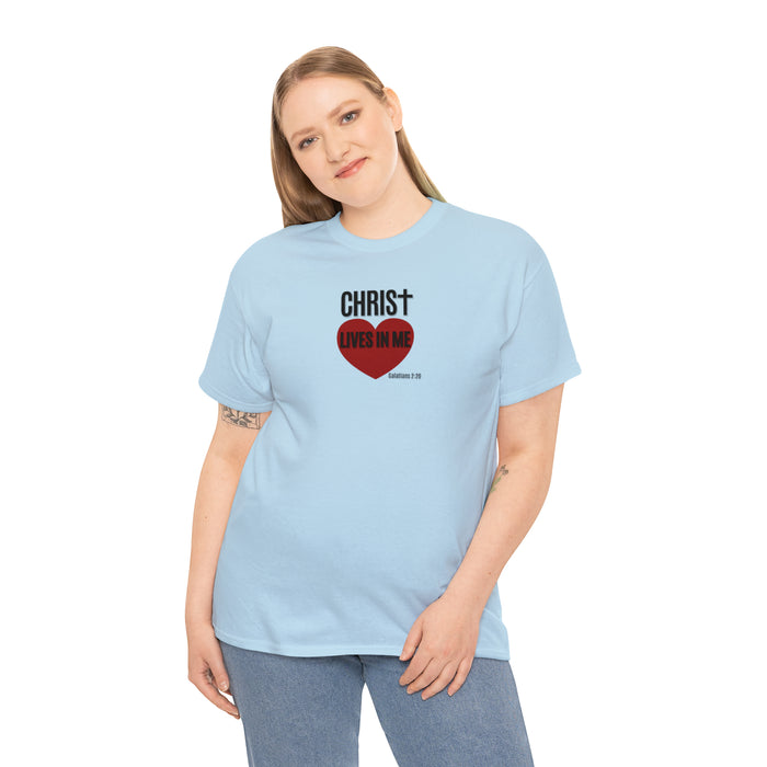 Christ Lives in Me Women’s Unisex Heavy Cotton Tee