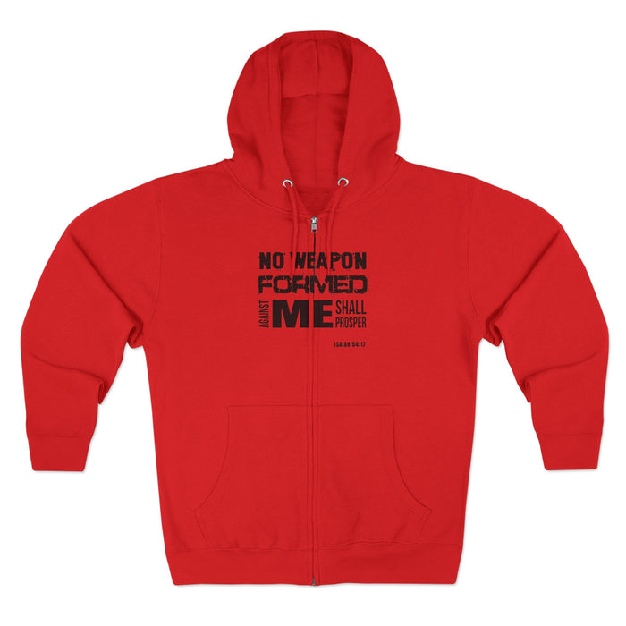 No Weapon Formed Against Me Shall Prosper Unisex Zip Hoodie