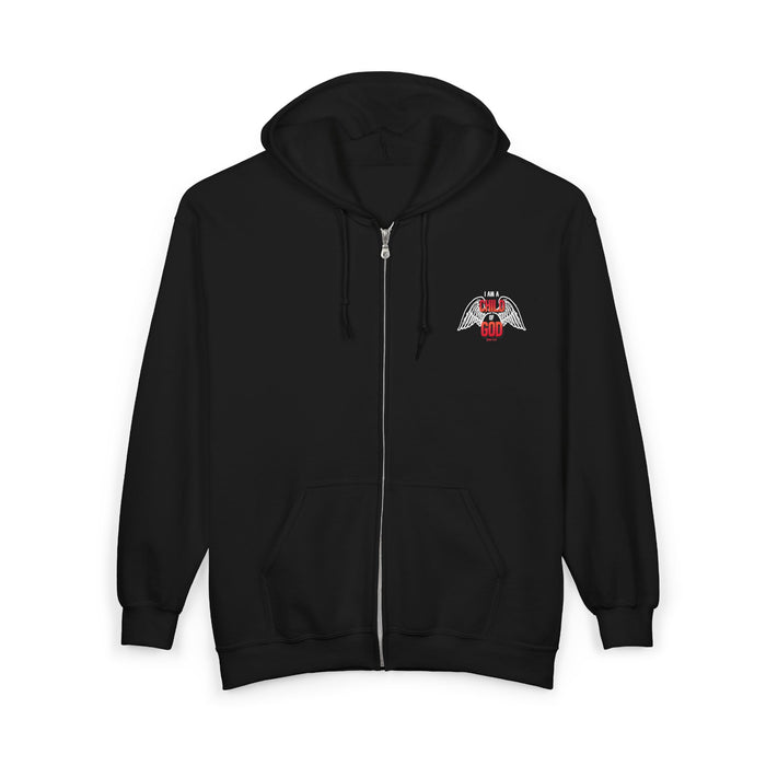 I am a Child of God Winged Heart Zip Hoodie – Small Chest Graphic, Romantic Gift