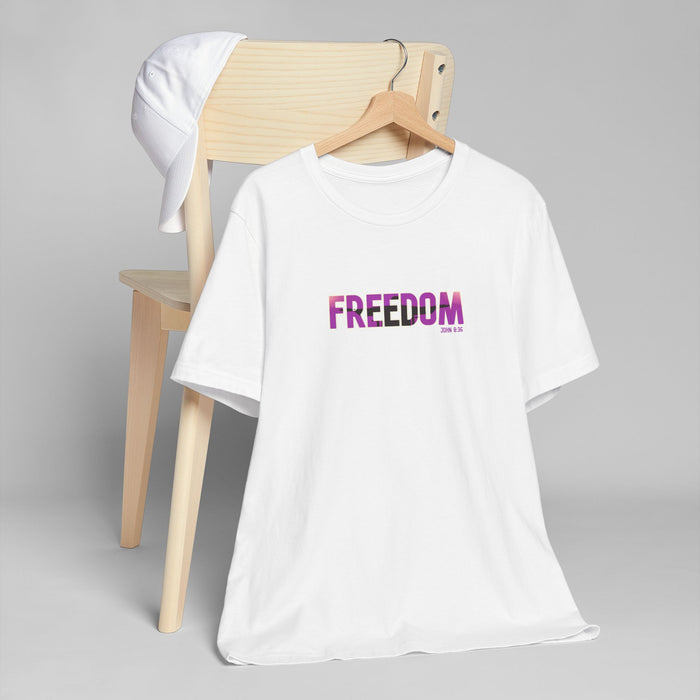 Freedom Graphic Tee — Bold Pink Gradient "FREEDOM" T-Shirt