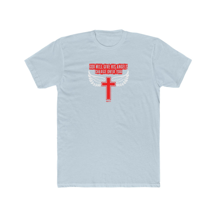 God Will Give His Angels Charge Over You Men's Cotton Crew Tee