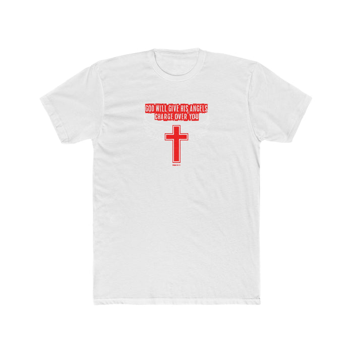 God Will Give His Angels Charge Over You Men's Cotton Crew Tee