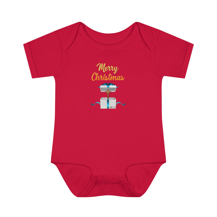 Merry Christmas Infant Rib Body Suit