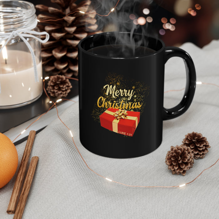 Merry Christmas 11oz Black Mug