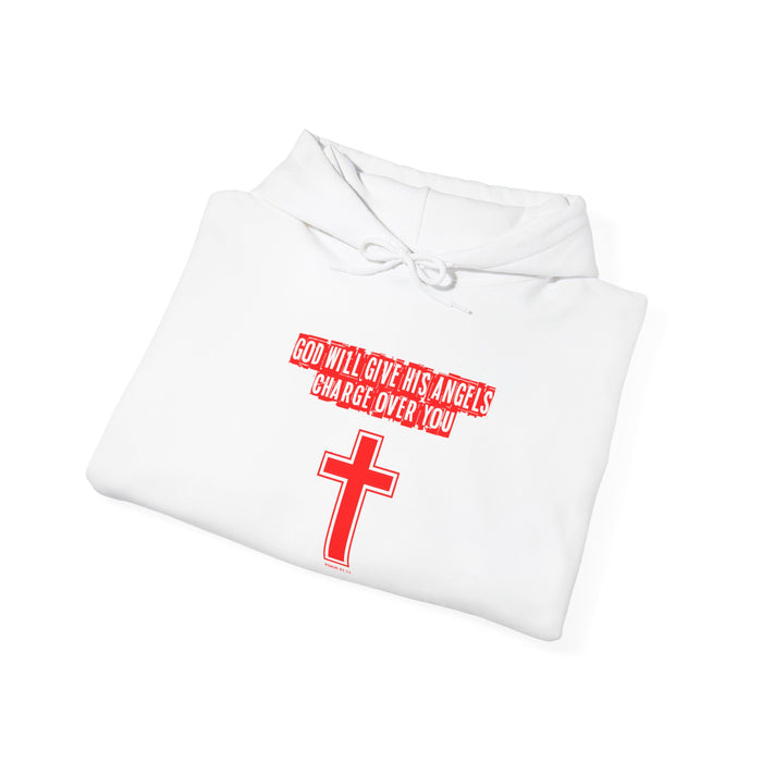 God Will Give His Angels Charge Over You Men’s Unisex Heavy Blend™ Hooded Sweatshirt