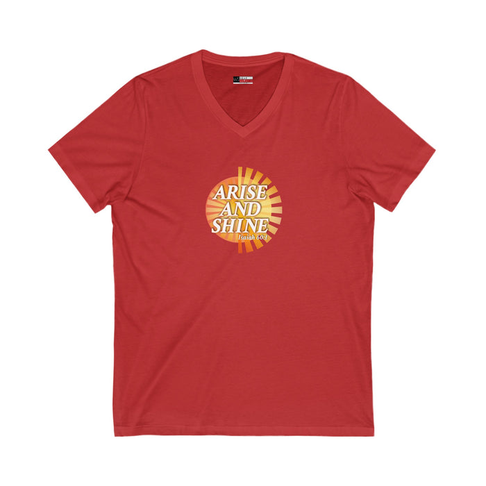 Arise and Shine Women’s Unisex Jersey Short Sleeve V-Neck Tee