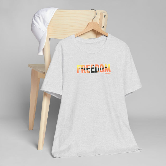 Freedom Sunset T-Shirt — Minimalist Pride Freedom Graphic Tee