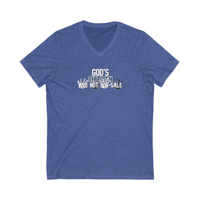 God’s Children are Not For Sale Unisex Jersey Short Sleeve V-Neck Tee