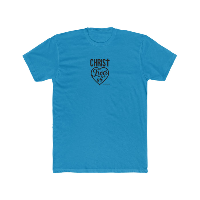 Christ Lives in Me Men's Cotton Crew Tee