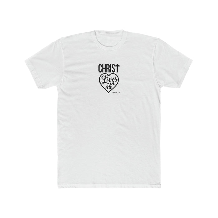 Christ Lives in Me Men's Cotton Crew Tee