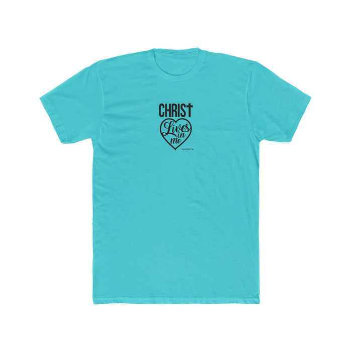 Christ Lives in Me Men's Cotton Crew Tee