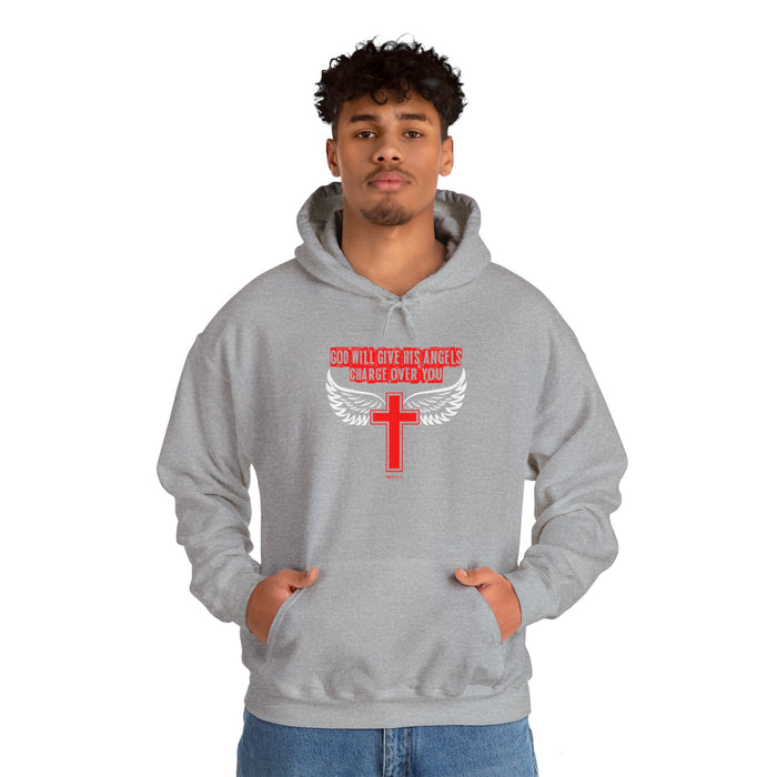 God Will Give His Angels Charge Over You Men’s Unisex Heavy Blend™ Hooded Sweatshirt