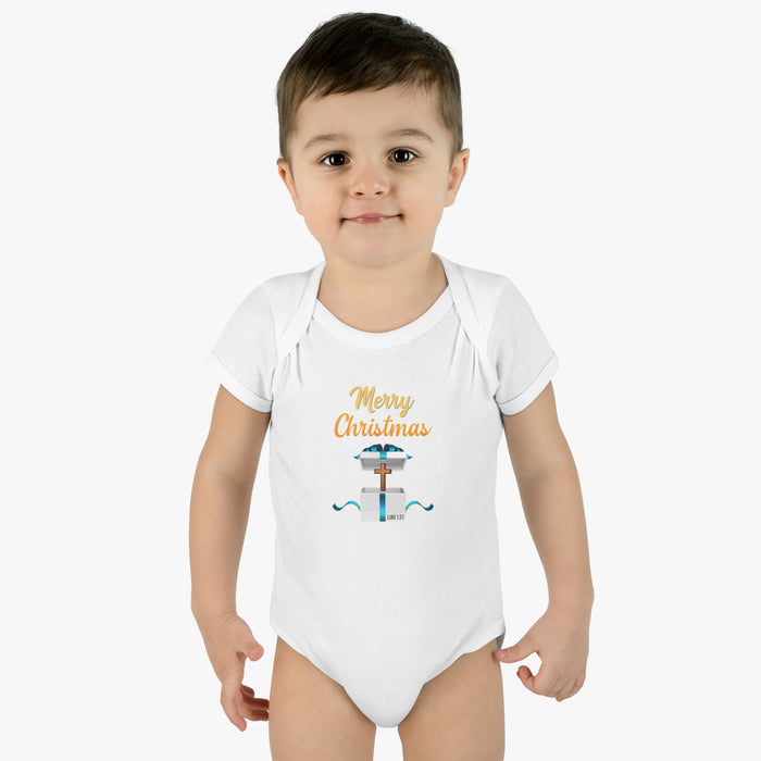 Merry Christmas Infant Rib Body Suit