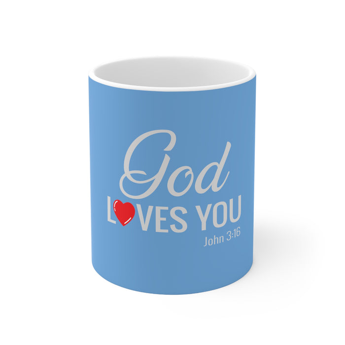 God Loves You White Ceramic Mug