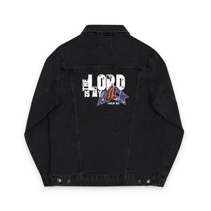 The Lord is My Rock with Back Design Stylish Unisex Denim Jacket