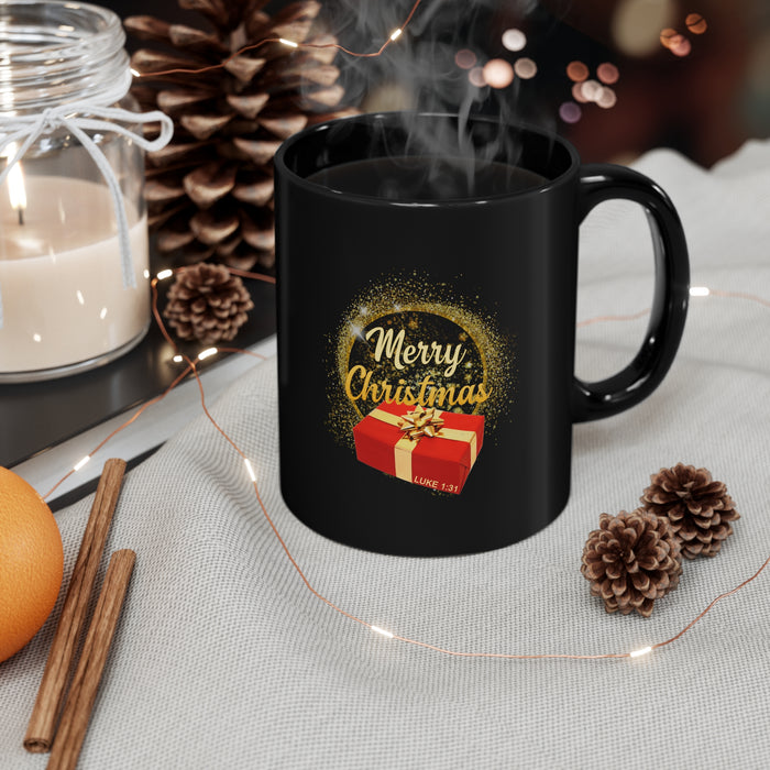 Merry Christmas 11oz Black Mug