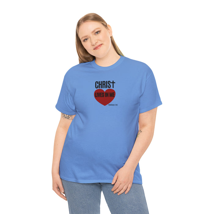 Christ Lives in Me Women’s Unisex Heavy Cotton Tee