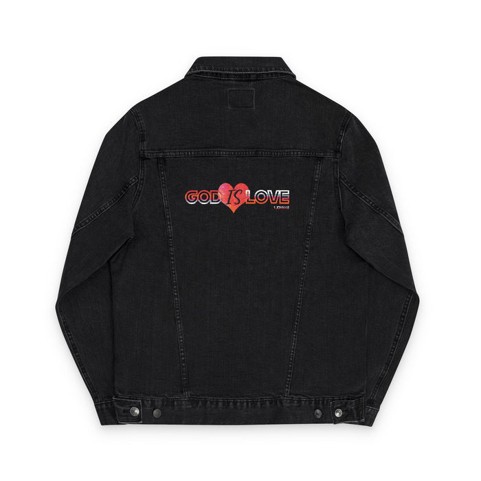 God is Love Embroidered Unisex Denim Jacket