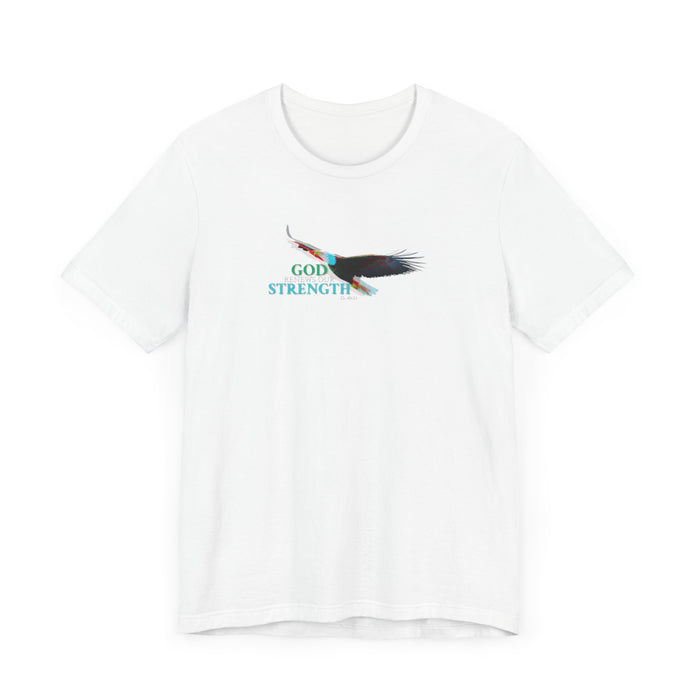 God Renews My Strength Men’s Unisex T-Shirt - Inspirational Eagle Design