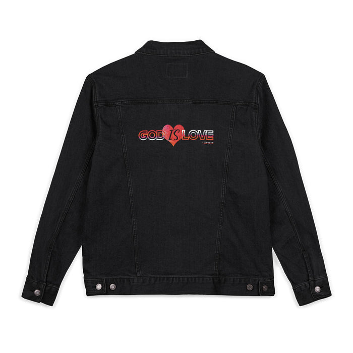 God is Love Embroidered Unisex Denim Jacket