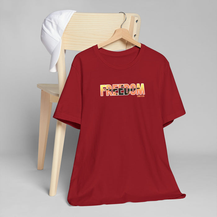 Freedom Sunset T-Shirt — Minimalist Pride Freedom Graphic Tee