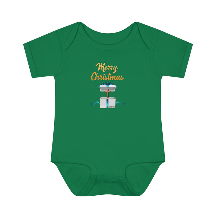 Merry Christmas Infant Rib Body Suit