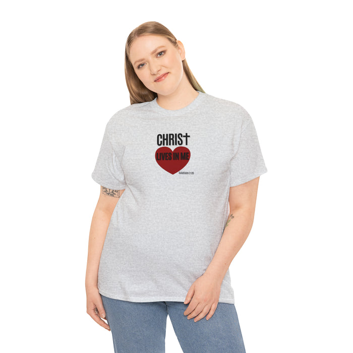 Christ Lives in Me Women’s Unisex Heavy Cotton Tee