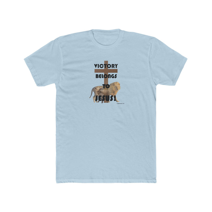 Victory Belongs To Jesus Men's Cotton Crew Tee