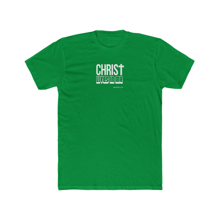 Christ Lives in Me Men's Cotton Crew Tee