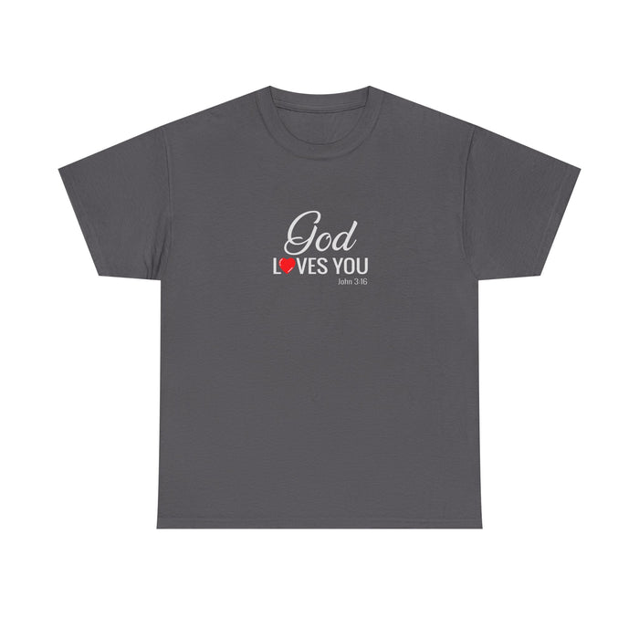 God Loves You Unisex Heavy Cotton Tee