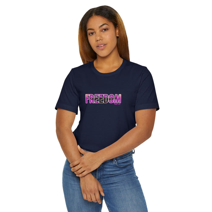 Freedom Graphic Tee — Bold Pink Gradient "FREEDOM" T-Shirt