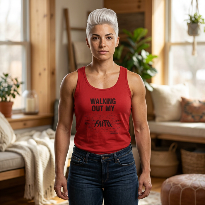 Walking Out My Faith Tank Top — Inspirational Christian Graphic Tank