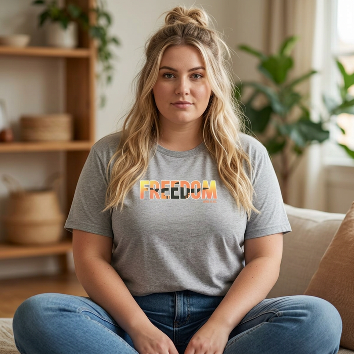 Freedom Sunset T-Shirt — Minimalist Pride Freedom Graphic Tee