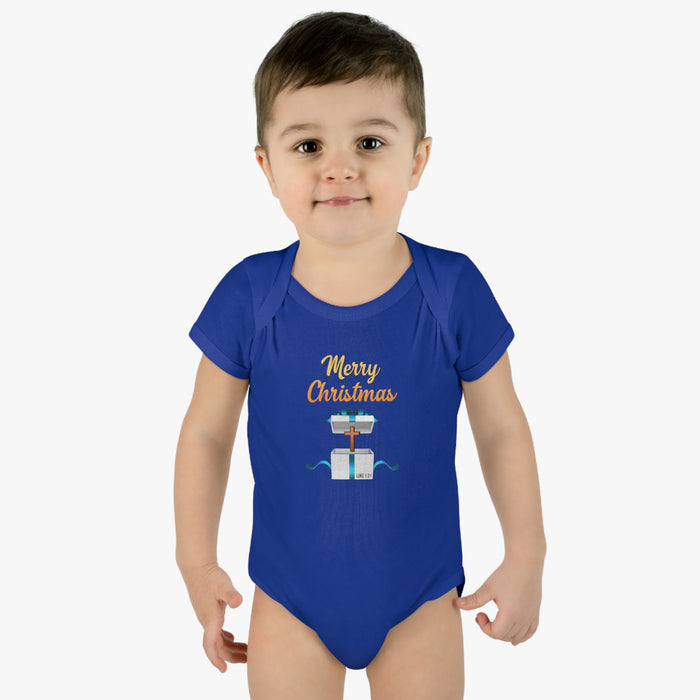 Merry Christmas Infant Rib Body Suit