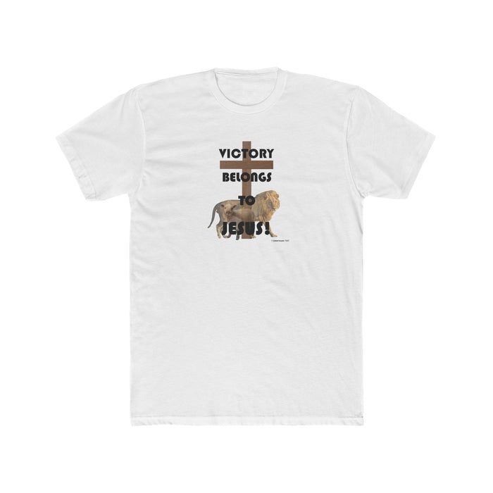 Victory Belongs To Jesus Men's Cotton Crew Tee