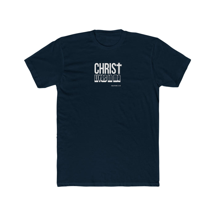 Christ Lives in Me Men's Cotton Crew Tee