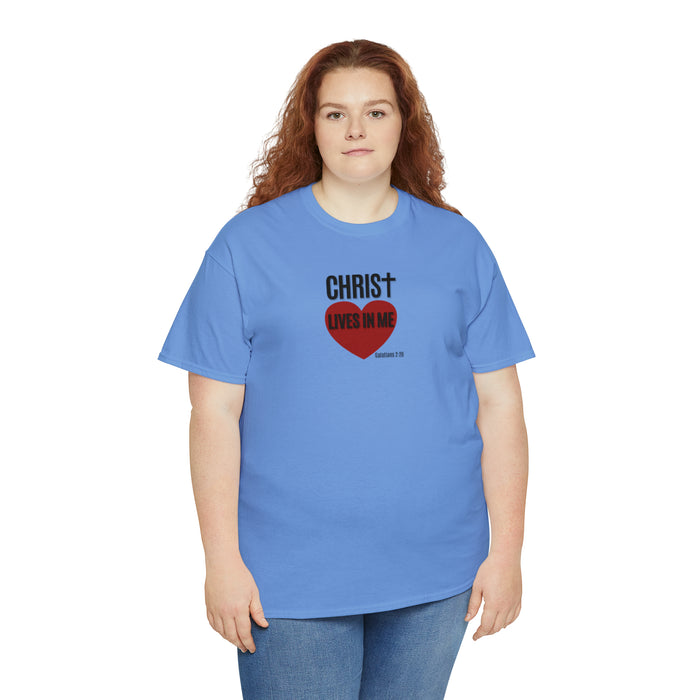 Christ Lives in Me Women’s Unisex Heavy Cotton Tee