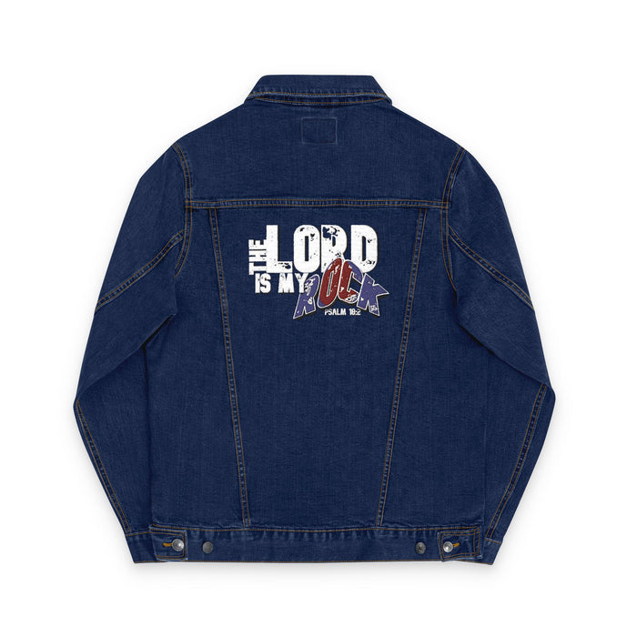 The Lord is My Rock with Back Design Stylish Unisex Denim Jacket