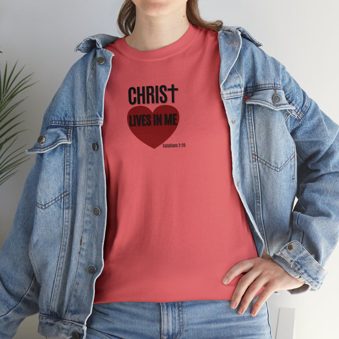 Christ Lives in Me Women’s Unisex Heavy Cotton Tee