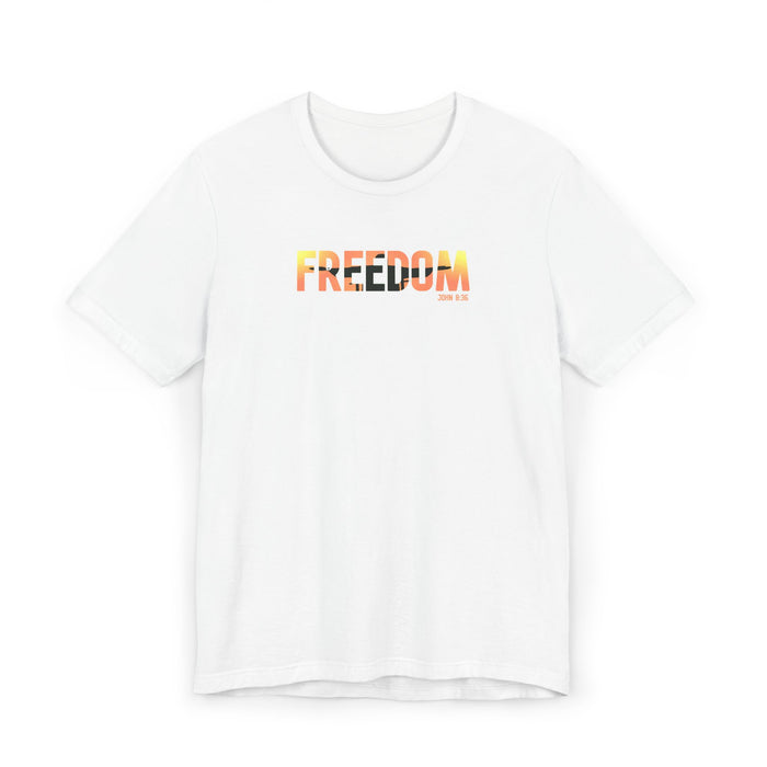 Freedom Sunset T-Shirt — Minimalist Pride Freedom Graphic Tee